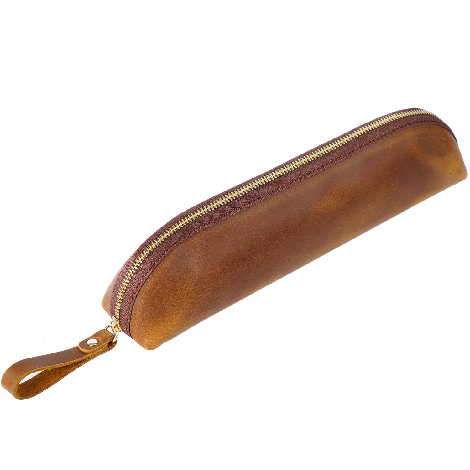 Wholesale Extend The Head Layer Cowhide Simple Pen Bag
